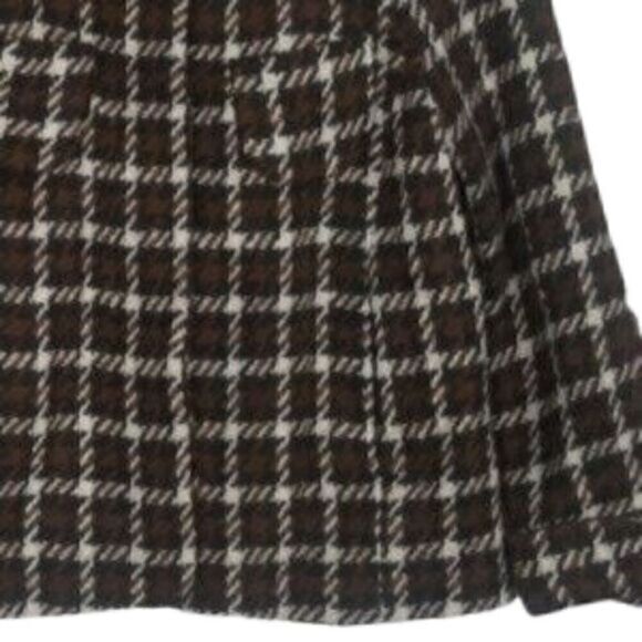 Banana Republic Preppy Wool Houndstooth Plaid Peacoat - Picture 3 of 5